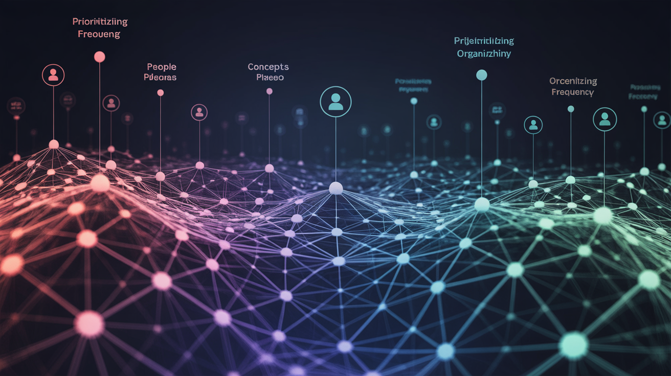 Interconnected nodes representing entity relationships in SEO.