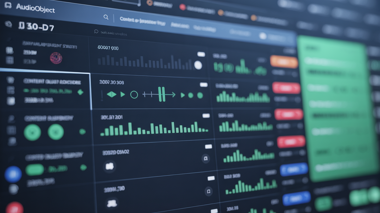 Interface showing JSON-LD schema properties for AudioObject.