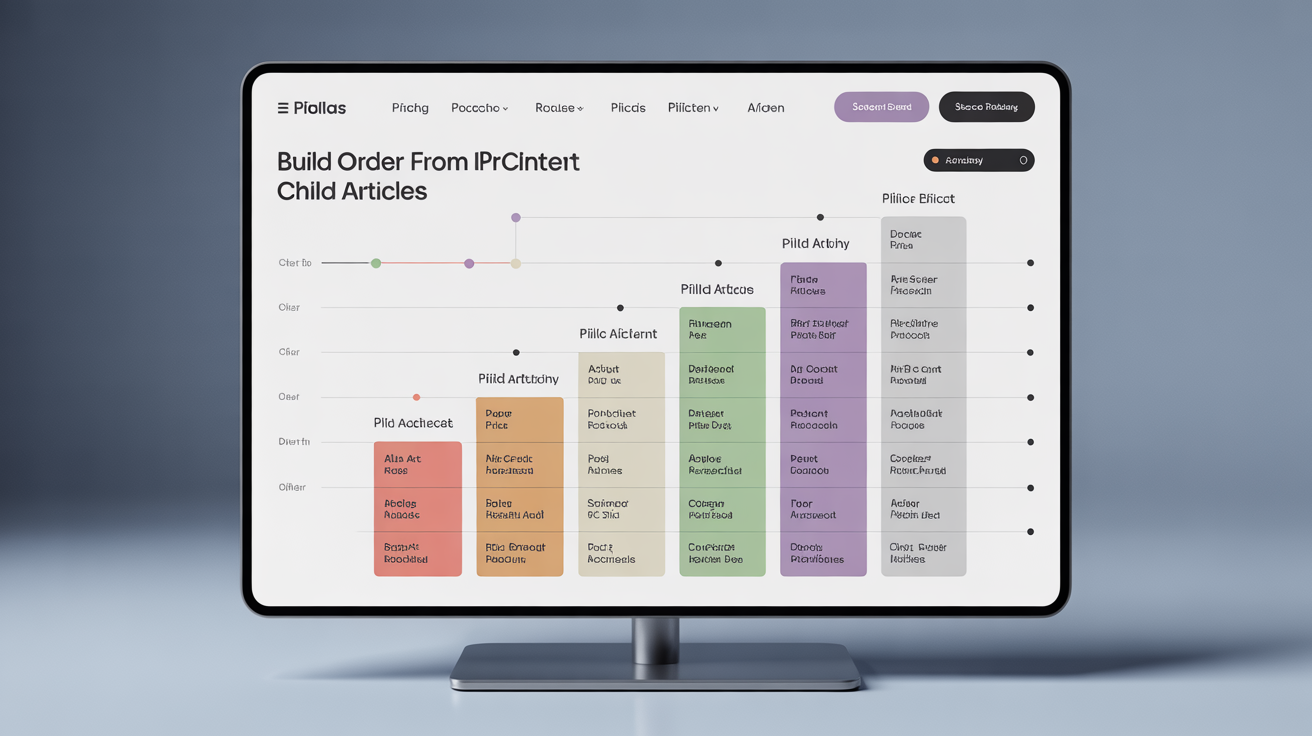 Sequence chart showing content build order from pillar to child.