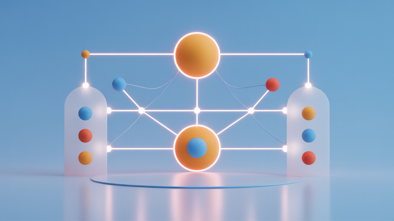 Graphical entity map showing content cluster planning and connections.