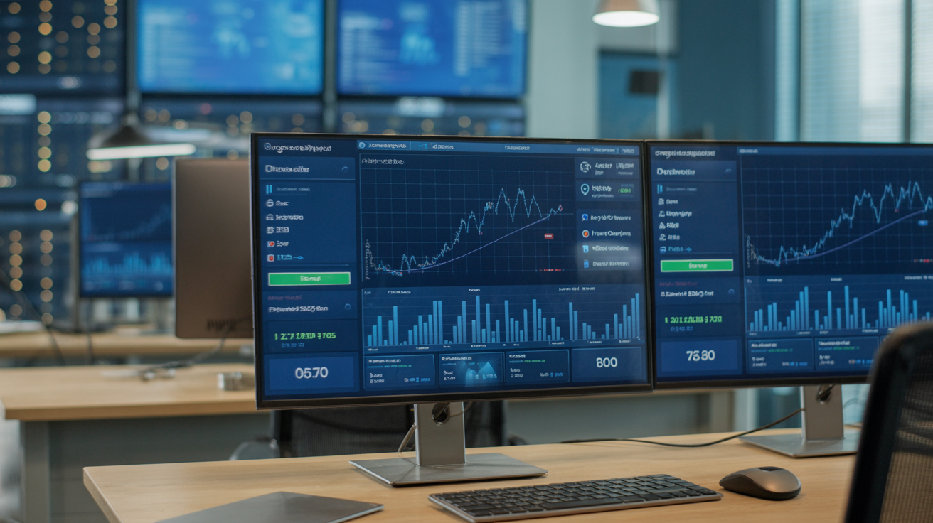 Professionals analyzing data on screens, focused on knowledge graph resolution.