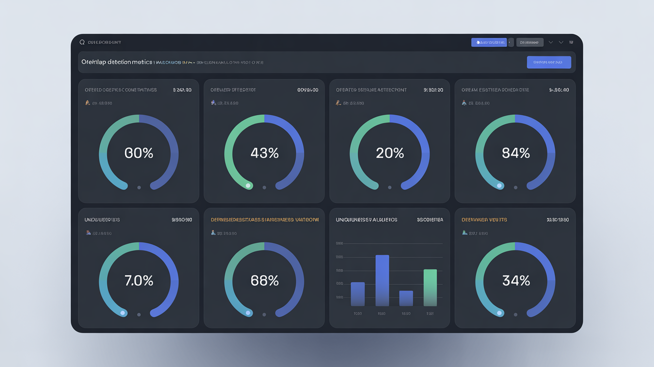 Dashboard with overlap detection metrics and uniqueness validation.
